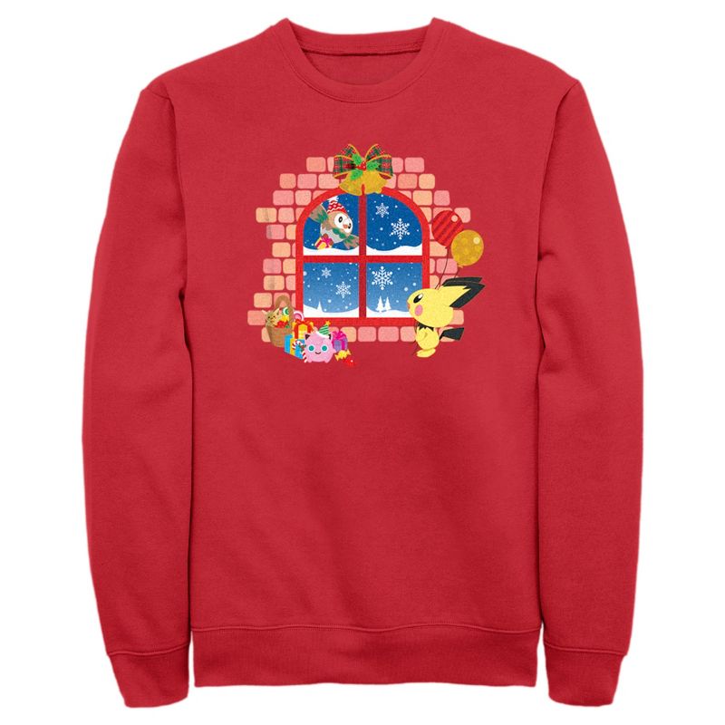 Men's Pokemon Christmas Window Sweatshirt, 1 of 5