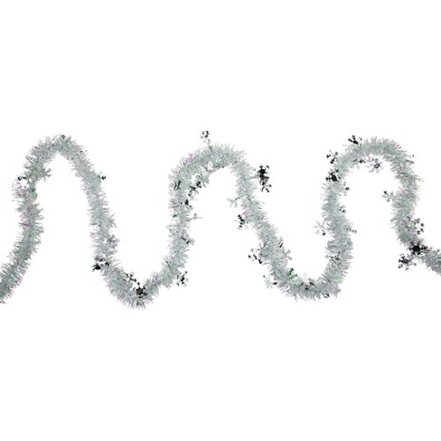 12' x 3 Iridescent & Snowblush Wide Cut Tinsel Christmas Garland - Unlit