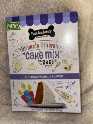 Three Dog Bakery Cake Mix Birthday Vanilla Flavor Dog Treat 11oz Target
