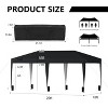 SUGIFT 10' x 20' Pop Up Canopy Tent, Outdoor Instant Gazebo Sun Shade Shelter with Carry Bag, for Catering, Events, Wedding, Backyard BBQ,  Black - 2 of 4