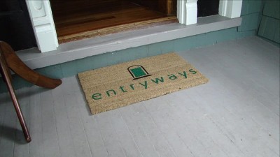 Entryways 2' X 3' Diagonal Tiles Indoor/outdoor Recycled Rubber And Coir  Doormat Natural/black : Target