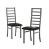 Metal Grey Dining Chairs Set of 2, Steel Legs and PU Leather Seats, High Back Armless Dining Chairs - 4 of 4