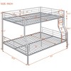 VYNXARIA Full XL Over Queen Metal Bunk Bed with Storage - Sleek Silver - 4 of 4