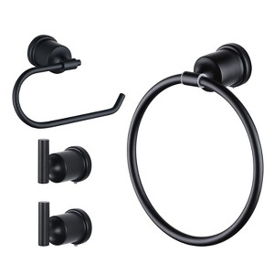 WOWOW 4 -Piece Bath Hardware Set with Mounting Hardware in Stainless Steel - 1 of 4