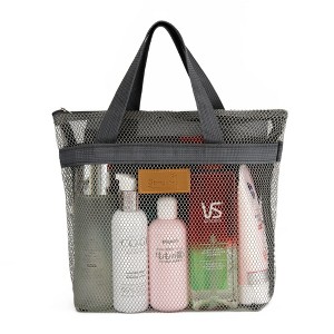 Aoibox Mesh Shower Caddy Bag - Portable Hanging Toiletry & Bath Organizer with Zipper for Travel, Gym, Camping, Dorms, Beach - 1 of 4