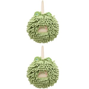 REGALWOVEN Cute Soft Absorbent Quick Drying Chenille Hanging Hand Towel 2 Pcs - 1 of 4