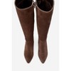 Sejas - Brown Suede Leather Block Heel Knee-High Boot (Women) brown suede 5 Forever & Always Shoes US - 2 of 4