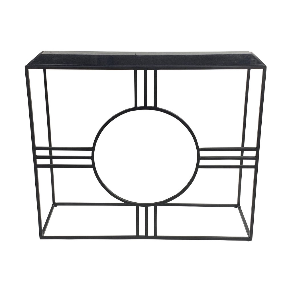 Photos - Coffee Table Carolina Living Marshall Console Table Black Marble/Black