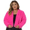 Agnes Orinda Women's Plus Size Fashionable Fluffy Open Front Cropped Faux Fur Winter Jacket - 2 of 4
