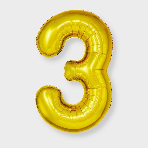 34 Number 3 Foil Balloon - Spritz™ : Target