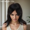 Unique Bargains Women's Long Hair Straight Bangs Hair Wig Real Human Hair Black 1 Pc - 4 of 4