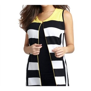 Women's Color Block Stripped Long Vest - Angel Apparel - 1 of 2