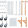 Acekool Z-Shape Garment Rack on Wheels, Orange or Black Base, Silver Poles, 2 Dust Covers, for Retail Display or Closet Storage - 2 of 4