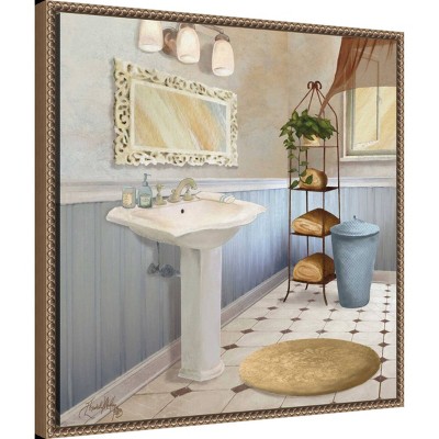 Sundance Bath II Antique Beaded Framed Canvas Wall Art, 22" x 22"