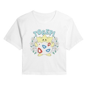 Women's - Pokémon - Floral Togepi Cropped Graphic T-Shirt - 1 of 4