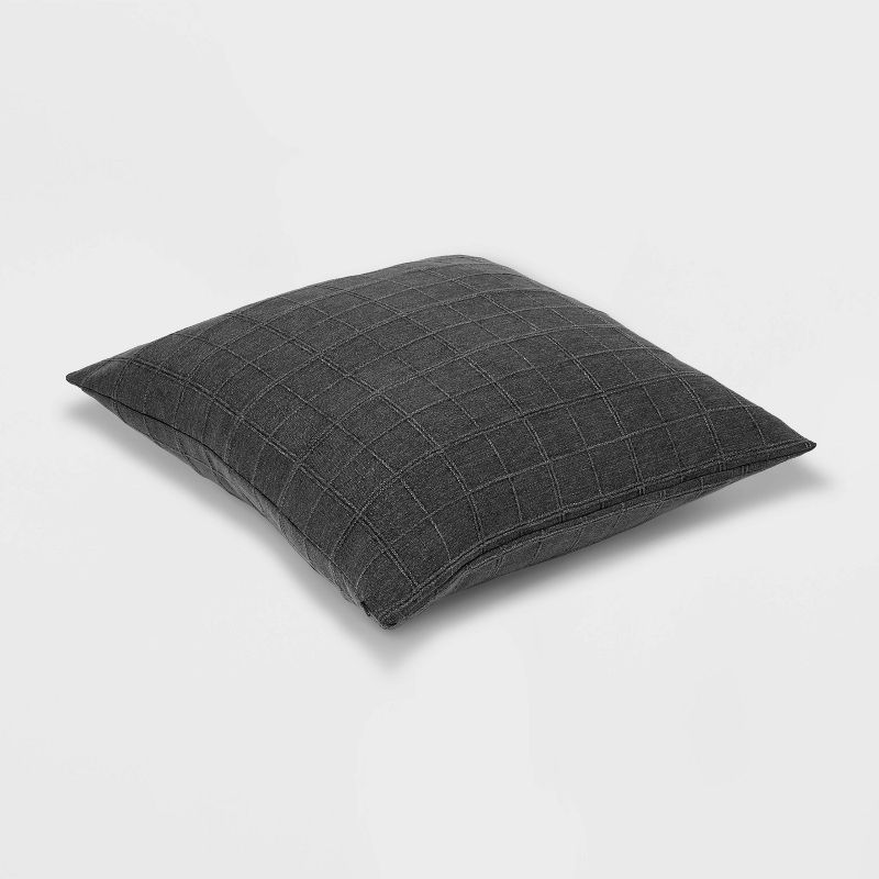 Woven Washed Windowpane Throw Pillow - Threshold™, 4 of 13