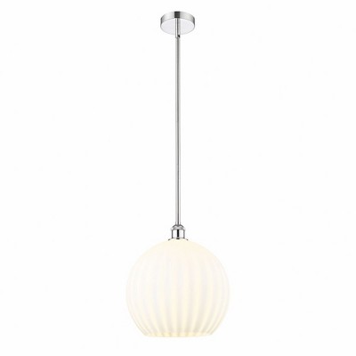 White Venetian - 1 Light Stem Hung Pendant In Modern Style-16.13 Inches Tall and 13.75 Inches Wide