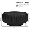 31'' Round Solid Wood Carved Coffee Table with Wood Frame,Premium Ash Veneer Top for for Living Room - The Pop Home - 3 of 4