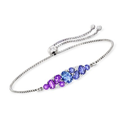 Ross-Simons 1.58 ct. t.w. Multi-Gemstone Bolo Bracelet in Sterling Silver Size