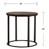 Lymedon Round Reclaimed Wood End Table Natural/Black - Aiden Lane: Industrial Style, Fixed Shelf, Veneer Finish - image 3 of 4