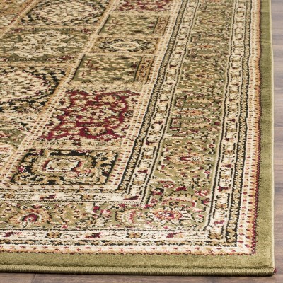 Reversible Multi/Green Traditional 9' x 12' Easy-Care Area Rug