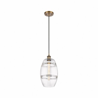 Vaz - 1 Light Cord Hung Mini Pendant In Industrial Style-9.88 Inches Tall and 8 Inches Wide