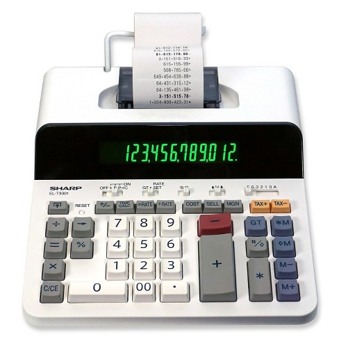 Sharp ELT3301 12-Digit Thermal Printing Calculator Off-White