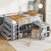 NicBex Twin Size Loft Bed with Pull-Out Desk Wooden Bed Frame with Shelves, Drawers, Ladder and Full Length Guardrail, No Box Spring Required - 2 of 4