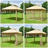 Yescom 11x11ft Pop-Up Gazebo Tent with Mesh Sidewall Canopy Shelter Outdoor Home Patio Beige - 4 of 4