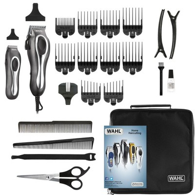 Wahl Deluxe Chrome Pro Complete Men's Haircut Kit With Finishing Trimmer & Soft Storage Case - 79650-1301