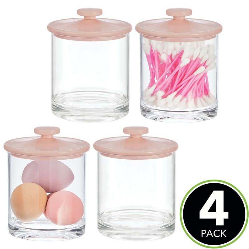 mDesign Round Acrylic Apothecary Canister Jars - 4 Pack, 2 of 9