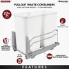 Rev-A-Shelf 53WC-1527SCDM-211 Double 27 Quart Pull-Out Under Mount Kitchen Waste Container Trash Cans with Soft-Close Slides - 3 of 4