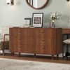 Belord Multi-Drawer Dresser, 47.2" Wide Double Dresser with Solid Wood Legs, Modern Chest of Drawers for Bedroom or Living Room, Walnut Finish - 4 of 4