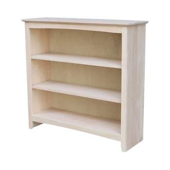 36"x38" Shaker Bookcase Unfinished - International Concepts