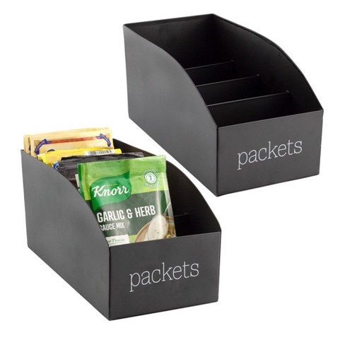 Auldhome Design Black Enamelware Food Packet Organizers, 2pk, Pantry ...