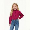 Girls' Ruffled Stand - Collar Long - Sleeve Blouse - 2 of 3