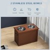 Elevated Dog Bowls with Storage Cabinet,Raised Pet Feeding Station with 2 Stainless Steel Bowls for Large Dogs And Pets-LAOTIES - 4 of 4