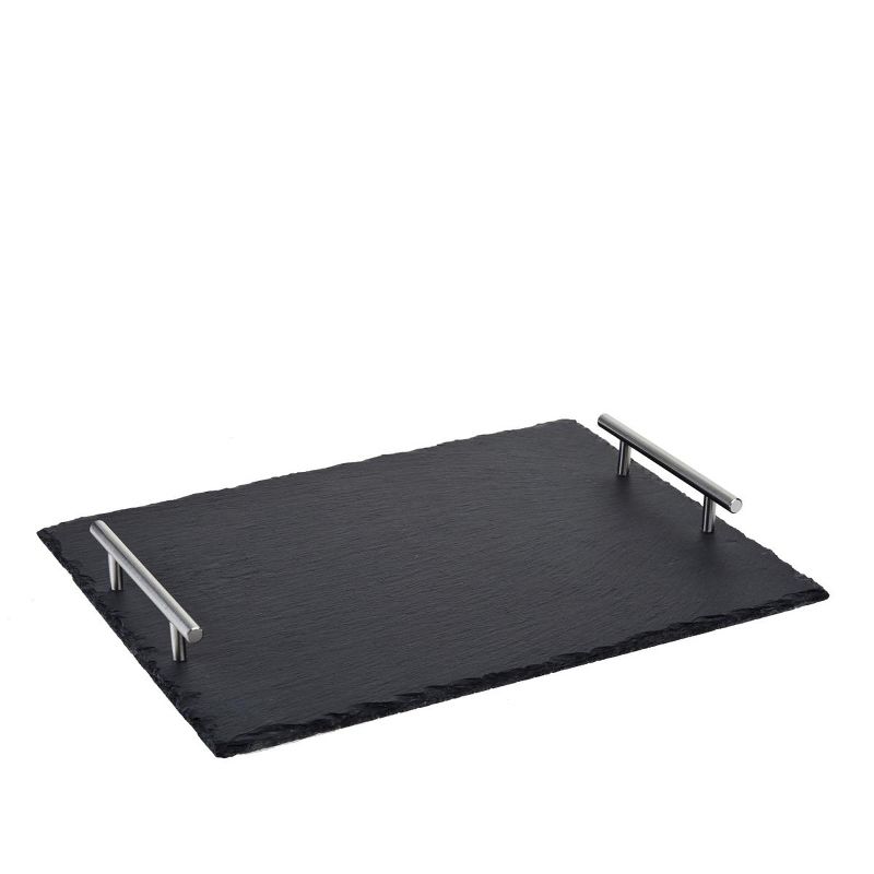 Wolfgang Puck Slate Tray with Stainless Steel Handles Model 679-689, 1 of 3