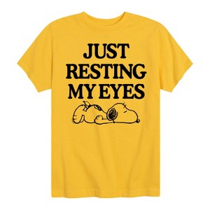 Boys' - Peanuts - Resting My Eyes Snoopy Short Sleeve Graphic T-Shirt - 1 of 4