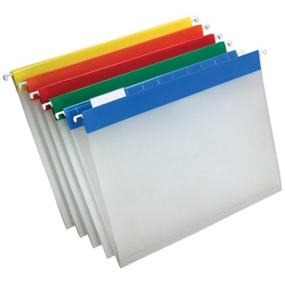 Pendaflex EasyView Poly Hanging File Folder, Letter Size, 1/5 Cut Tabs, Assorted Colors, Pack of 25