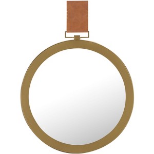 Time Out Pendant Mirror 21" Diameter - Gold/Light Brown - Safavieh - 1 of 4