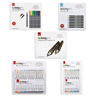 Kingart 84ct Brush Pens Inkline & Marker Set