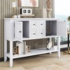 NicBex 4 Drawers Console Table with 2 Large Cabinets and Bottom Shelf,Entryway Table with Storage Space,Modern Couch Table for Living Room,White - 2 of 4