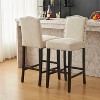 Christopher Knight Home Olaf 30" Contemporary Rubberwood Upholstered Barstools (Set of 2) - 2 of 4