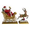 Roman Set of 2 Brown and Red Santa Claus with Reindeer Christmas Stocking Holders 9.5" - 4 of 4