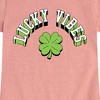 Girls' - Instant Message - St. Patrick's Day Lucky Vibes Fitted Short Sleeve Graphic T-Shirt - 2 of 4