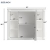 ALEXOUN 35'' x 28'' Wall Mounted Bathroom Bathroom Mirro,Modern Bathroom Mirror with Wall Cabinet,Mirror Cabinet with 6 Open Shelves - 3 of 4