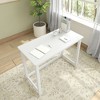 Plank+Beam Solid Wood Writing Desk, Simple Desk for Bedroom, Home Office Study Desk, 39.5" - 4 of 4