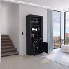 Gulches 4-Tier Black Wine Cabinet with Glass Holder and 10 Bottle Cubbies - 2 of 4