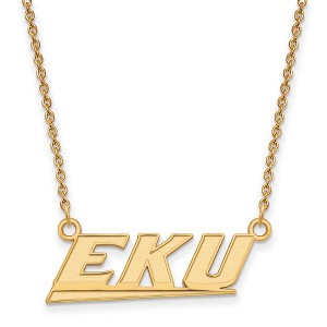Black Bow Jewelry 14k Yellow Gold Plated Sterling Silver Eastern Kentucky Colonels NCAA Necklace 18 Inch - 1 of 4